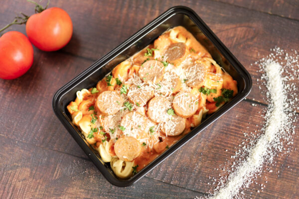 Les tortellinis sauce rosée & saucisses