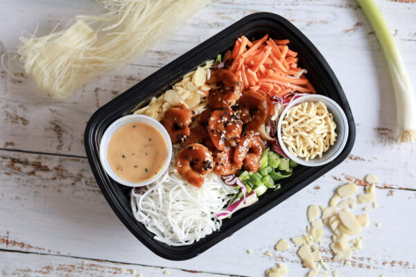 La salade de crevettes général tao