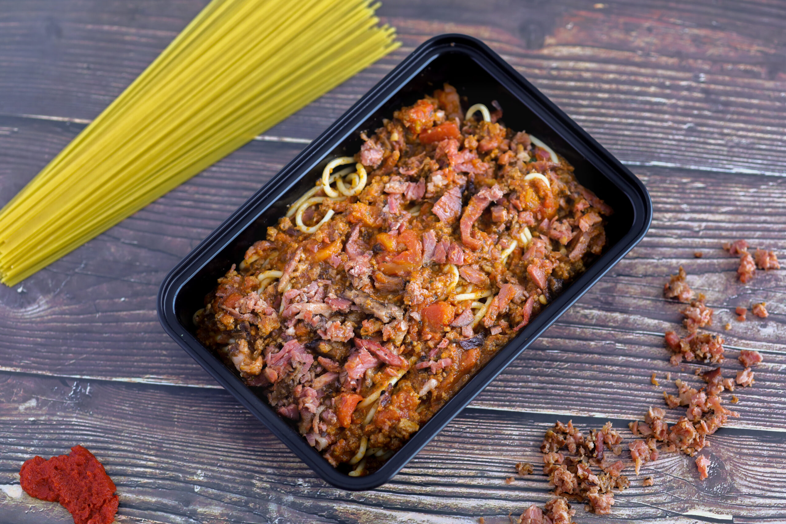 Le spaghetti smoked meat