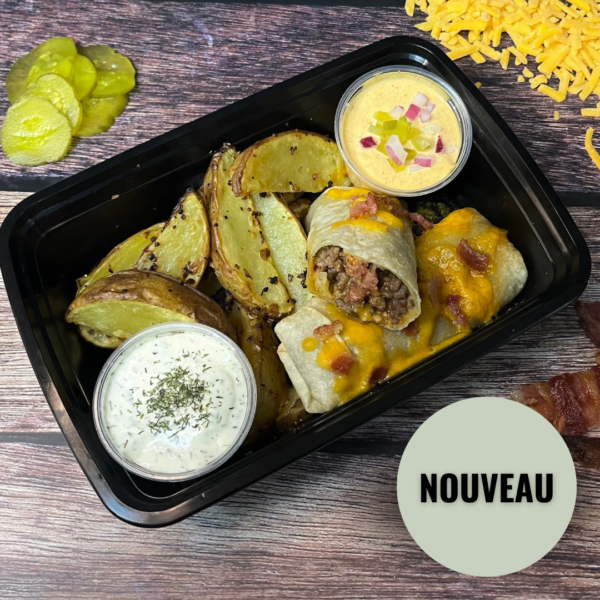 Les cheeseburger rolls & quartiers de pommes de terre