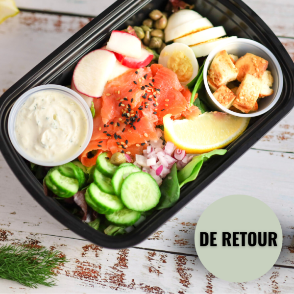 La salade façon bagel de saumon fumé