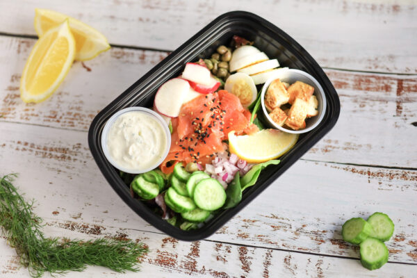 La salade façon bagel de saumon fumé