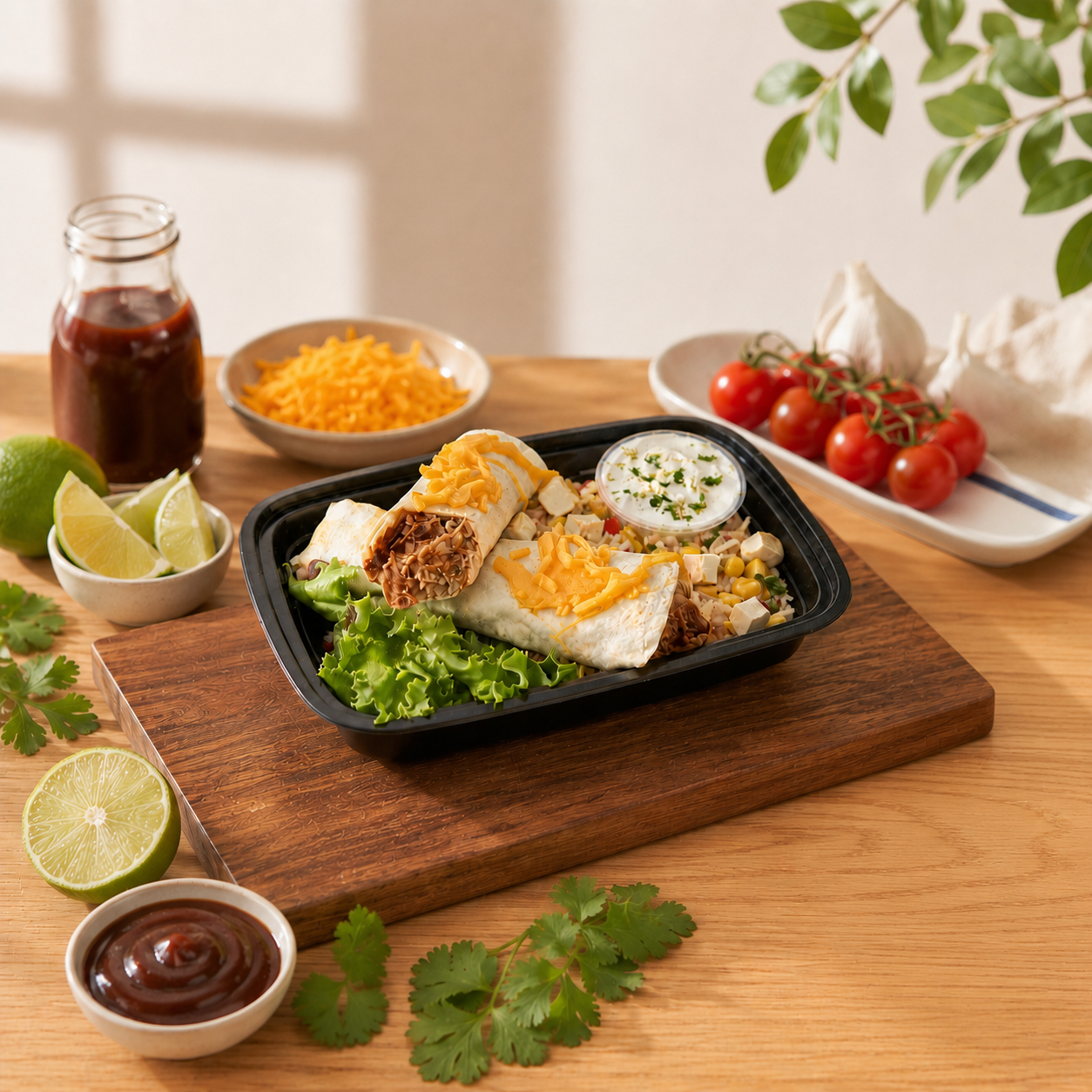 Les taquitos de porc effiloché bbq & fromage