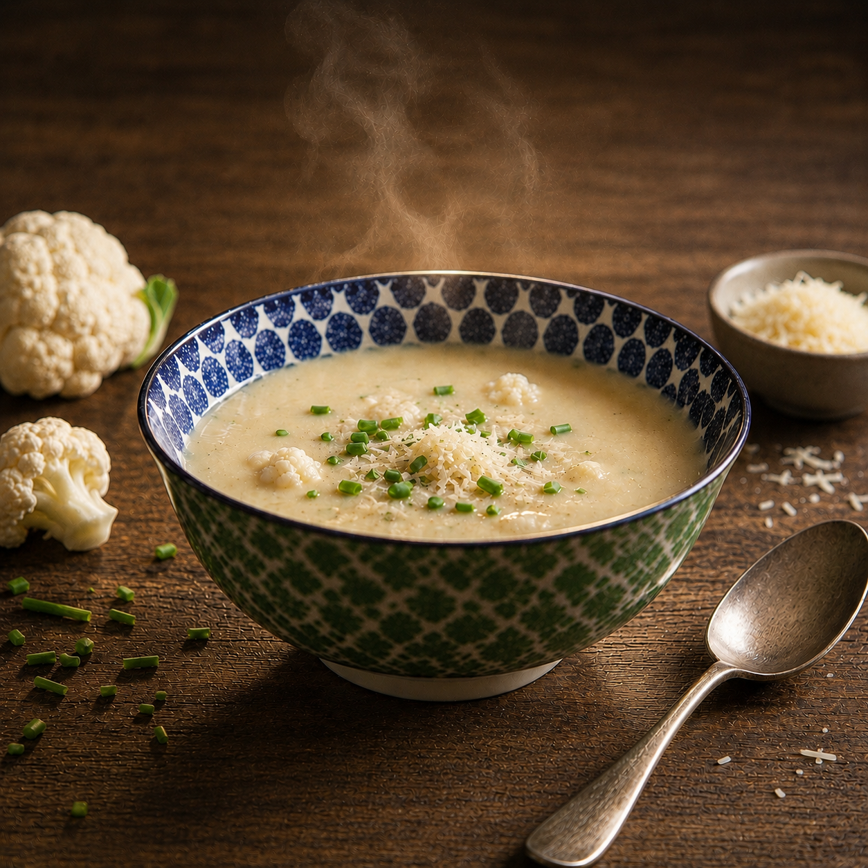 La crème de chou-fleur parmesan & ciboulette