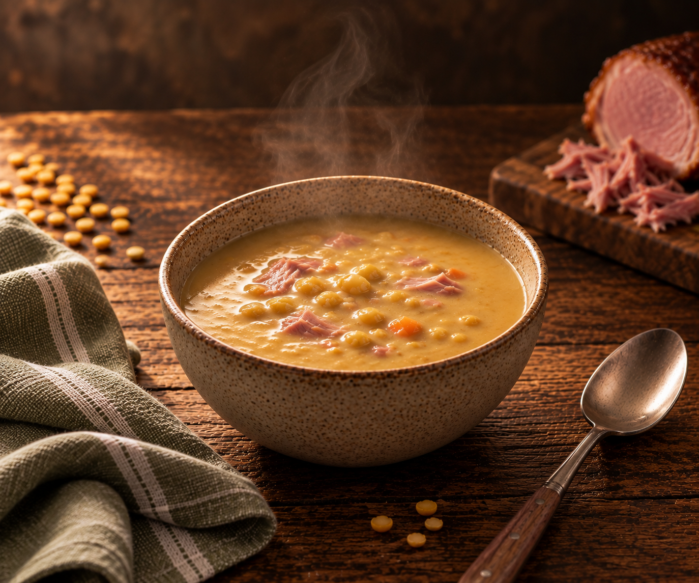 La soupe aux pois & jambon effiloché