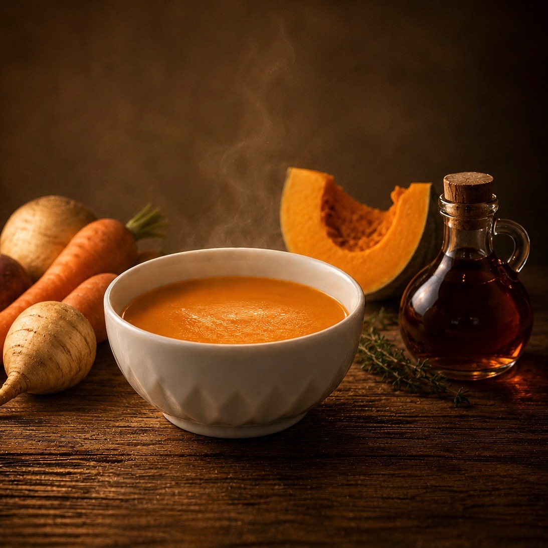 La crème de légumes racine à l'érable