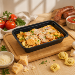 Les tortellinis sauce rosée & saucisses
